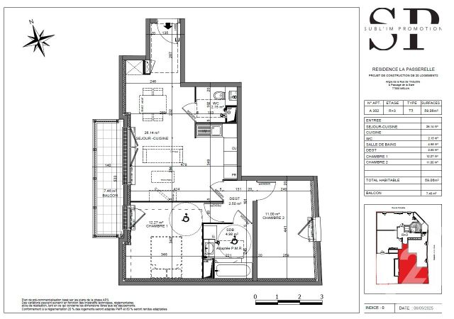 Appartement F3 à vendre - 3 pièces - 59.06 m2 - MELUN - 77 - ILE-DE-FRANCE - Century 21 Cerim